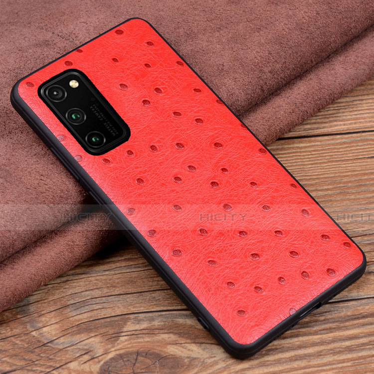 Custodia Lusso Pelle Cover R07 per Huawei Honor V30 Pro 5G Rosso