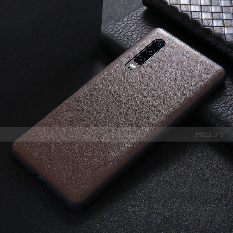 Custodia Lusso Pelle Cover R07 per Huawei P30 Marrone