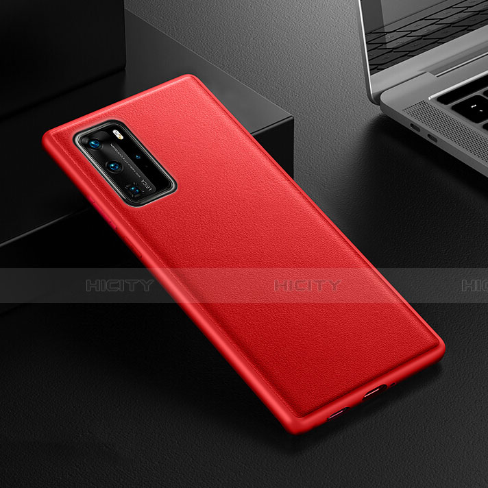 Custodia Lusso Pelle Cover R07 per Huawei P40 Pro Rosso