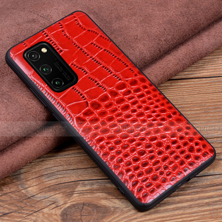 Custodia Lusso Pelle Cover R08 per Huawei Honor View 30 5G Rosso