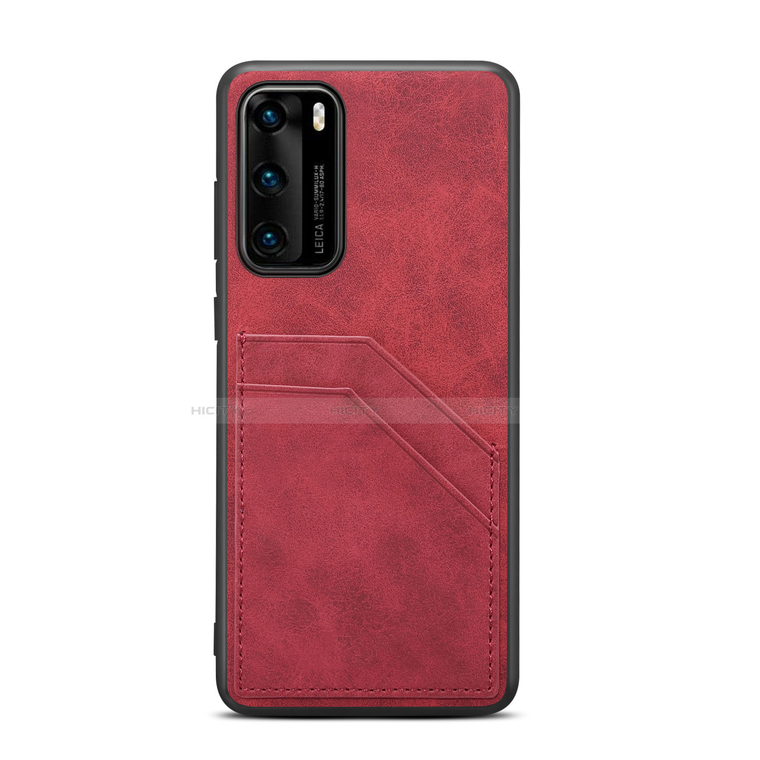 Custodia Lusso Pelle Cover R08 per Huawei P40 Rosso