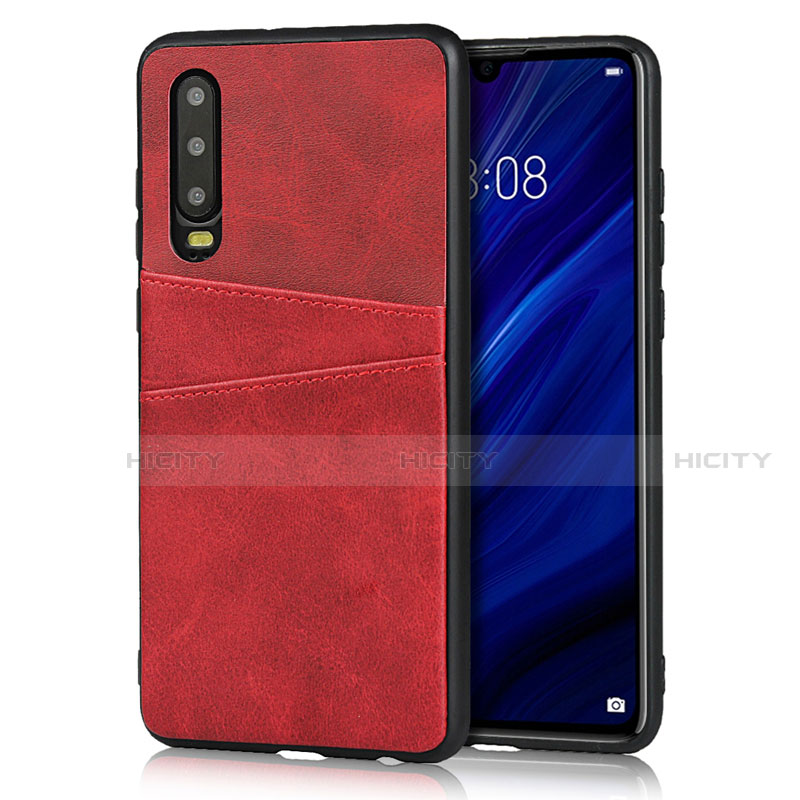 Custodia Lusso Pelle Cover R09 per Huawei P30 Rosso