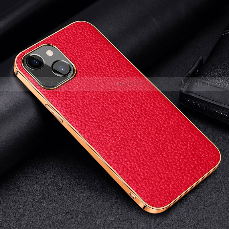 Custodia Lusso Pelle Cover S01 per Apple iPhone 13 Rosso