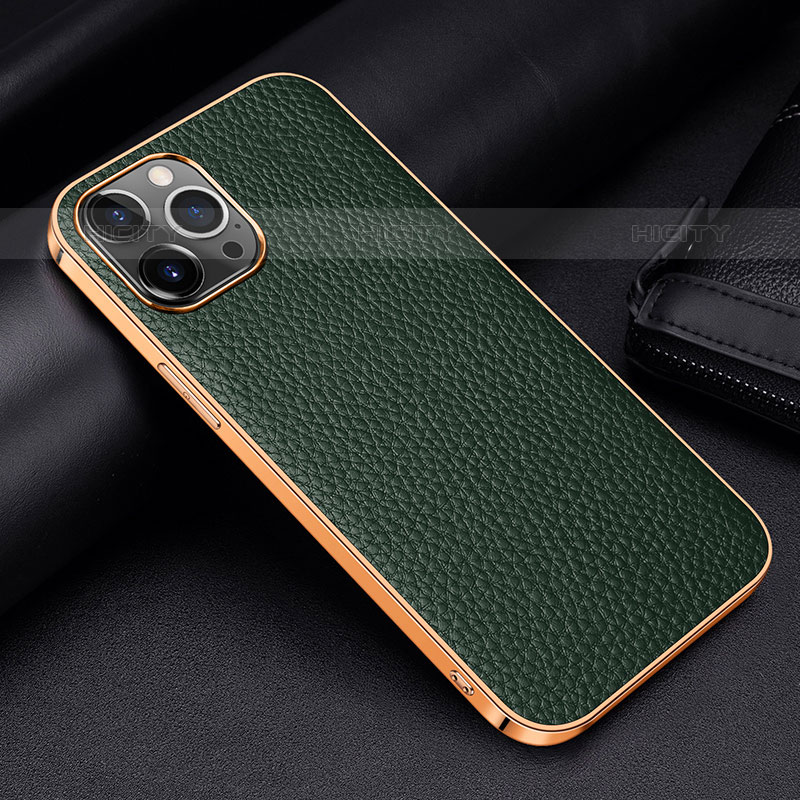 Custodia Lusso Pelle Cover S01 per Apple iPhone 16 Pro Max Verde