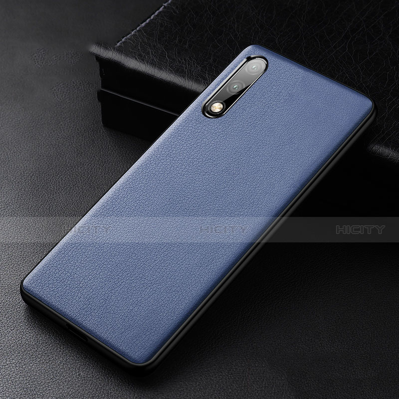 Custodia Lusso Pelle Cover S01 per Huawei Enjoy 10 Blu