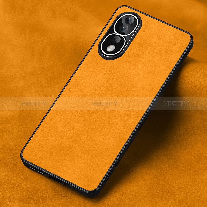 Custodia Lusso Pelle Cover S01 per Huawei Honor 80 Pro 5G Arancione