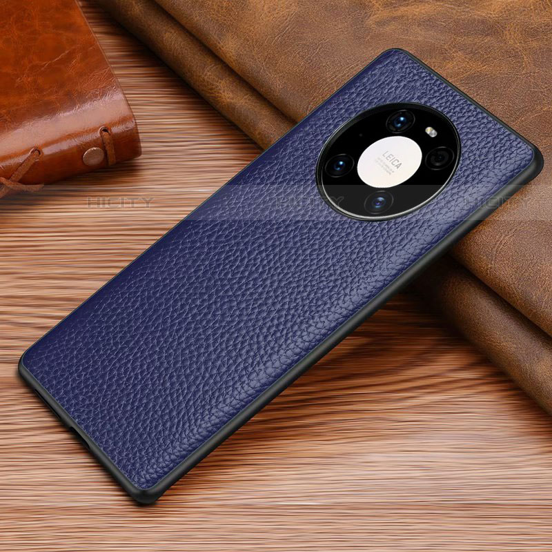 Custodia Lusso Pelle Cover S01 per Huawei Mate 40E Pro 5G Blu