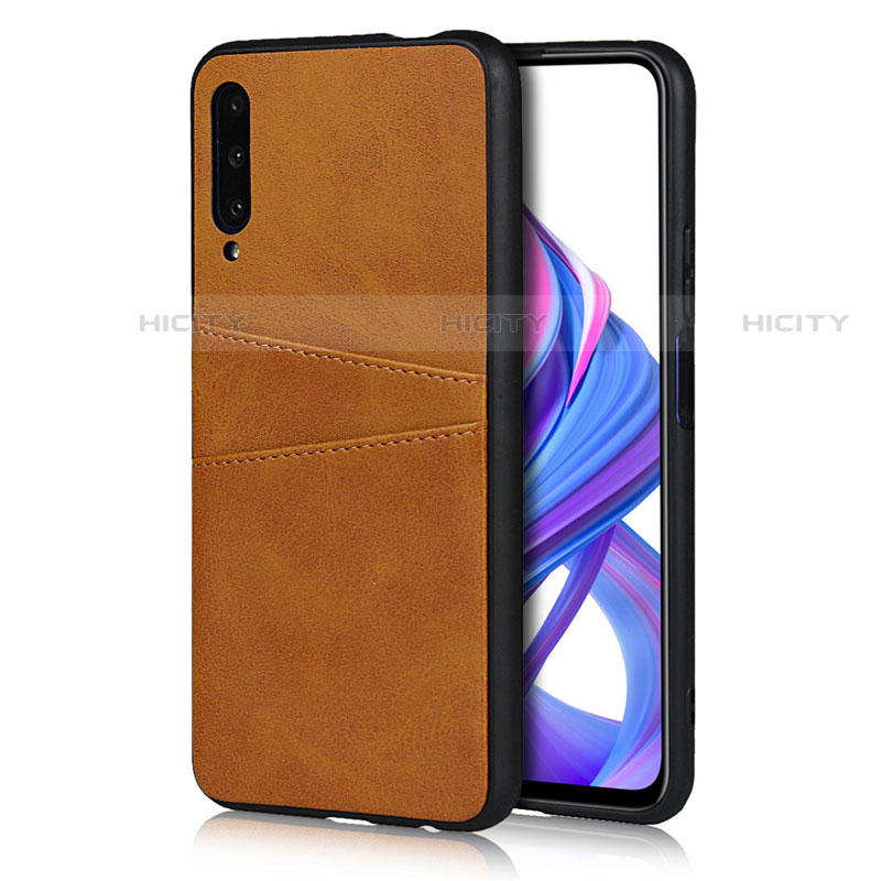 Custodia Lusso Pelle Cover S01 per Huawei P Smart Pro (2019) Arancione