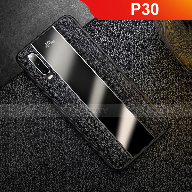 Custodia Lusso Pelle Cover S01 per Huawei P30 Nero