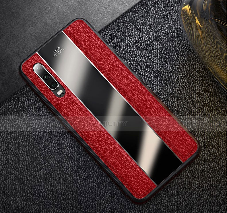 Custodia Lusso Pelle Cover S01 per Huawei P30 Rosso