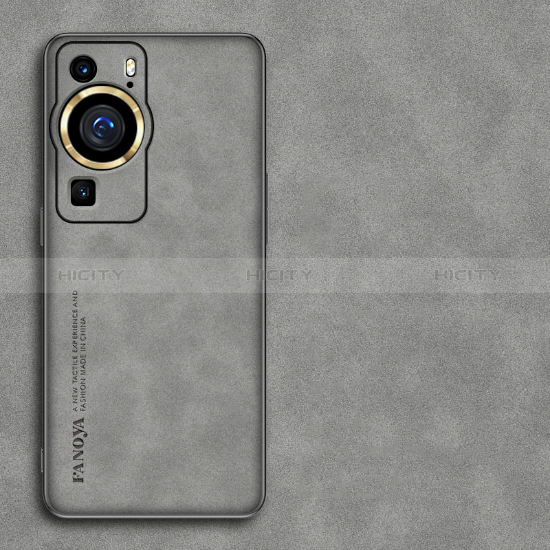 Custodia Lusso Pelle Cover S01 per Huawei P60 Pro Grigio