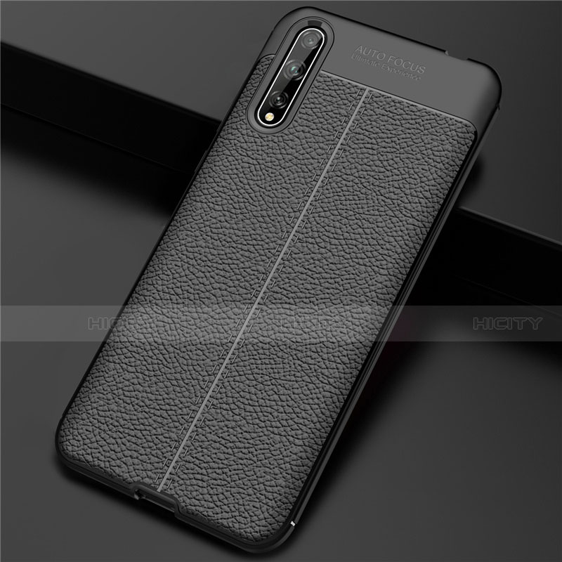 Custodia Lusso Pelle Cover S01 per Huawei Y8p Nero