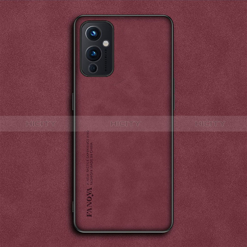 Custodia Lusso Pelle Cover S01 per OnePlus 9 5G Rosso