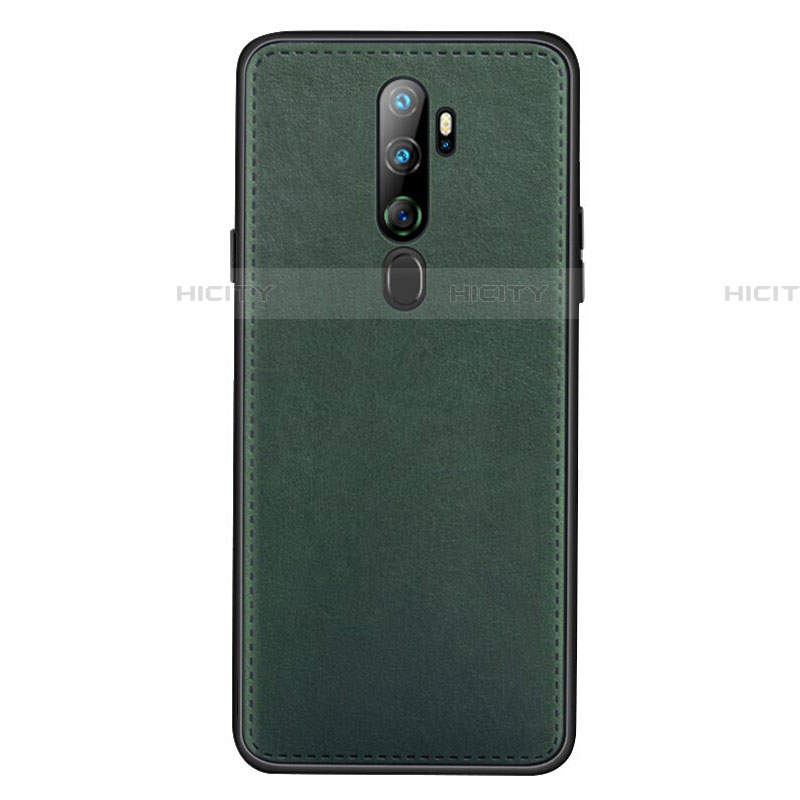 Custodia Lusso Pelle Cover S01 per Oppo A11X Verde