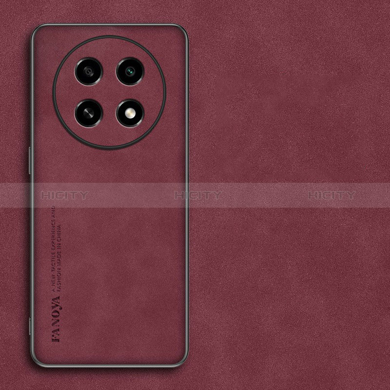 Custodia Lusso Pelle Cover S01 per Oppo A2 Pro 5G Rosso