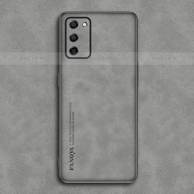 Custodia Lusso Pelle Cover S01 per Oppo A53s 5G Grigio