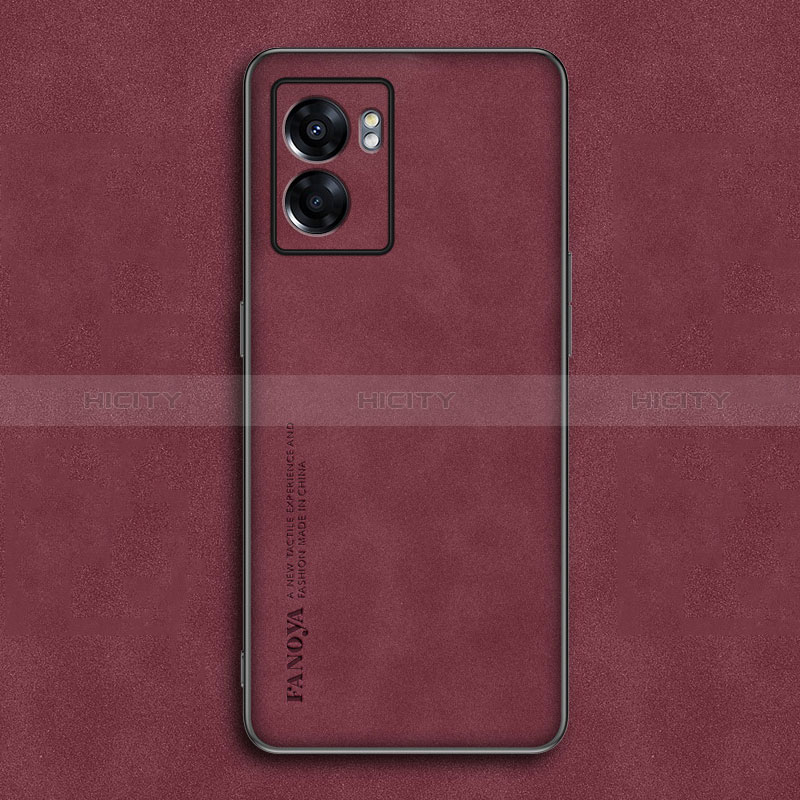 Custodia Lusso Pelle Cover S01 per Oppo A56S 5G Rosso