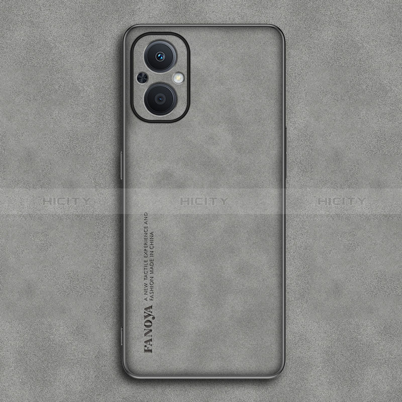 Custodia Lusso Pelle Cover S01 per Oppo A96 5G Grigio