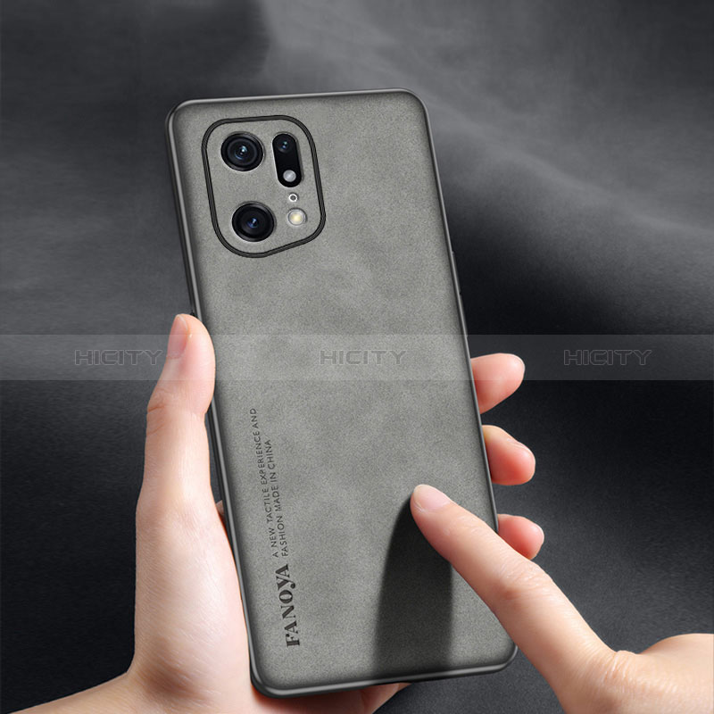 Custodia Lusso Pelle Cover S01 per Oppo Find X5 5G