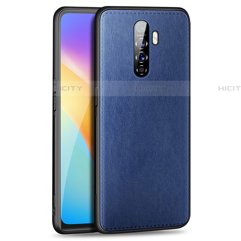 Custodia Lusso Pelle Cover S01 per Oppo Reno Ace Blu