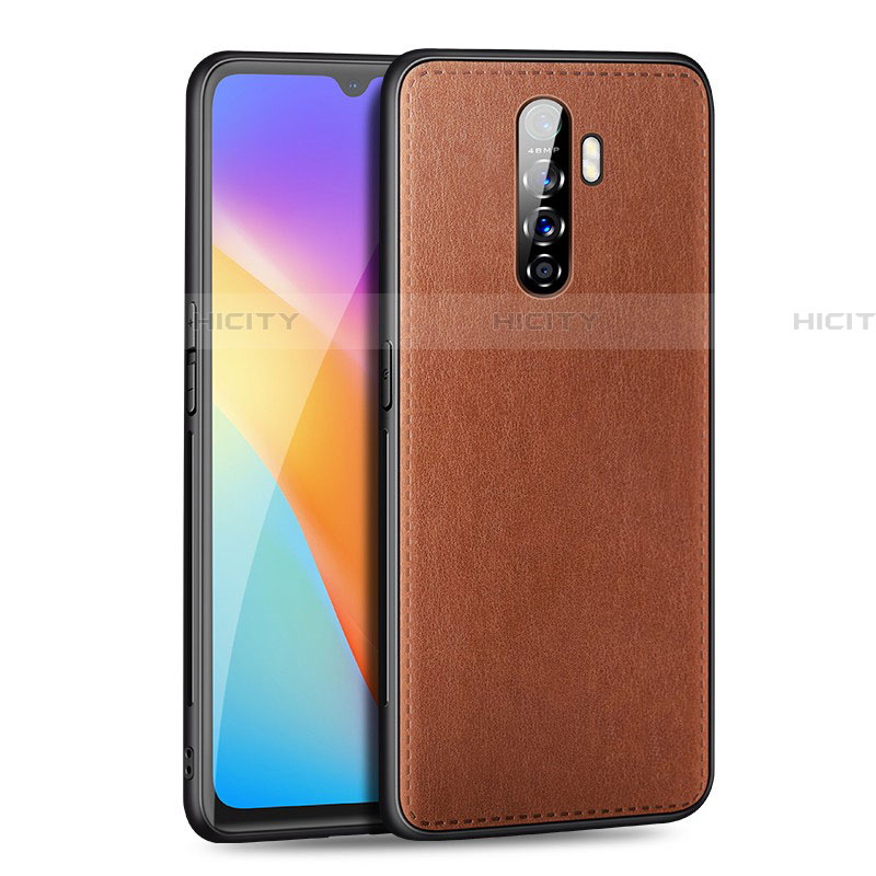 Custodia Lusso Pelle Cover S01 per Oppo Reno Ace Marrone