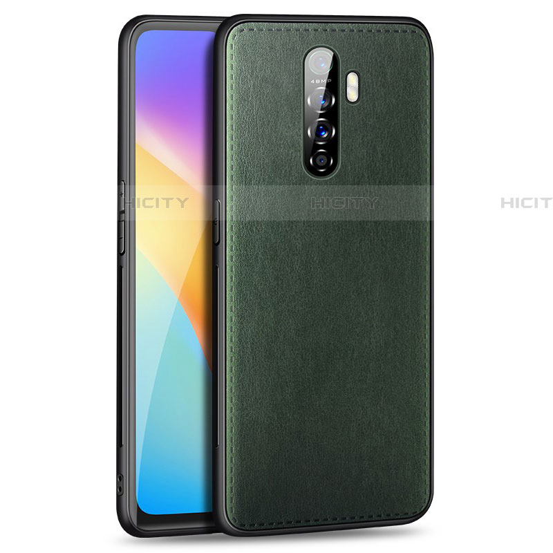 Custodia Lusso Pelle Cover S01 per Oppo Reno Ace Verde