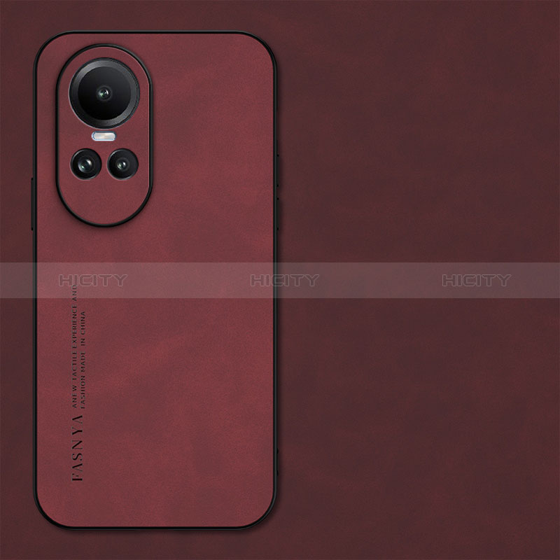 Custodia Lusso Pelle Cover S01 per Oppo Reno10 5G Rosso