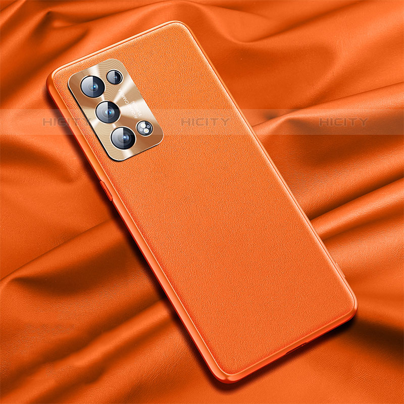 Custodia Lusso Pelle Cover S01 per Oppo Reno6 Pro 5G Arancione