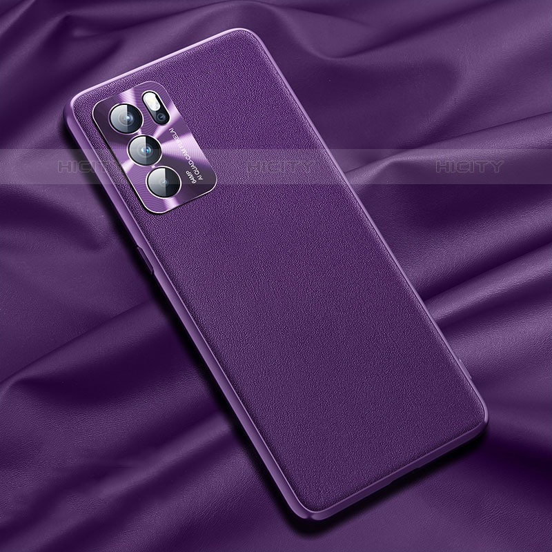 Custodia Lusso Pelle Cover S01 per Oppo Reno6 Pro 5G India Viola