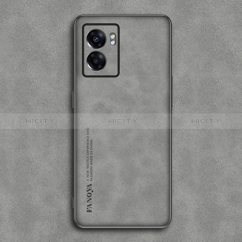 Custodia Lusso Pelle Cover S01 per Realme Q5i 5G Grigio