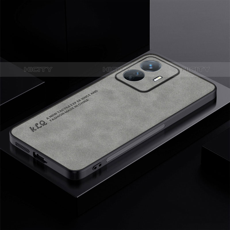 Custodia Lusso Pelle Cover S01 per Vivo iQOO Z6 Lite 5G Grigio