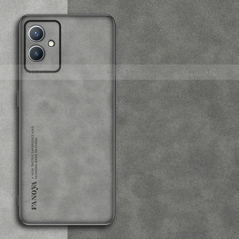 Custodia Lusso Pelle Cover S01 per Vivo T1 5G India Grigio