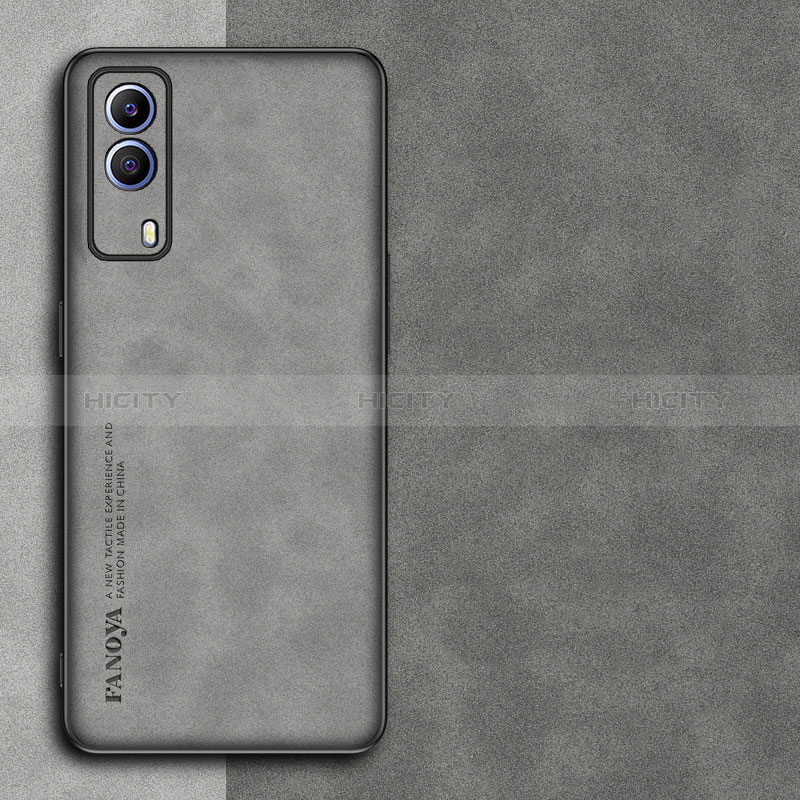 Custodia Lusso Pelle Cover S01 per Vivo Y53s 5G Grigio