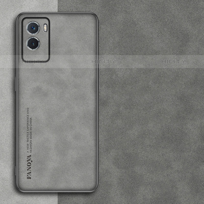 Custodia Lusso Pelle Cover S01 per Vivo Y72t Grigio