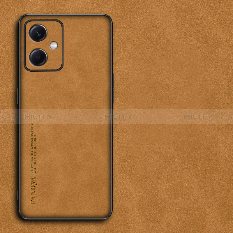 Custodia Lusso Pelle Cover S01 per Xiaomi Redmi Note 12R Pro 5G Arancione