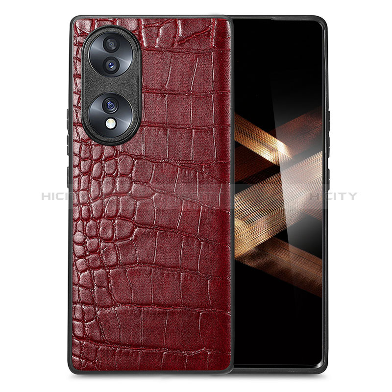 Custodia Lusso Pelle Cover S01D per Huawei Honor X7b Rosso