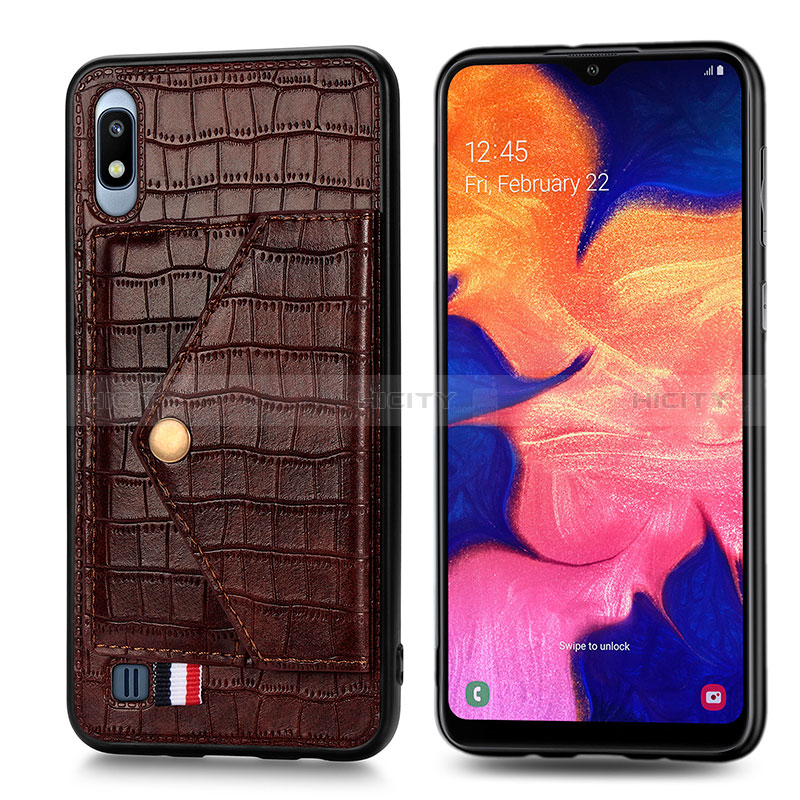 Custodia Lusso Pelle Cover S01D per Samsung Galaxy A10 Marrone