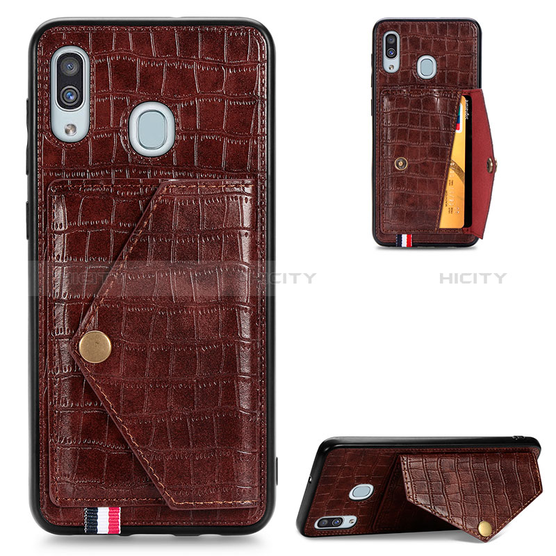 Custodia Lusso Pelle Cover S01D per Samsung Galaxy A30 Marrone