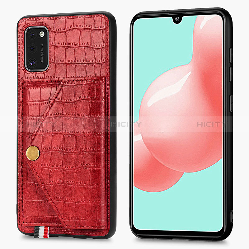 Custodia Lusso Pelle Cover S01D per Samsung Galaxy A41 Rosso