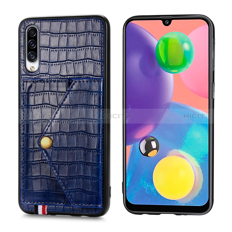 Custodia Lusso Pelle Cover S01D per Samsung Galaxy A70 Blu