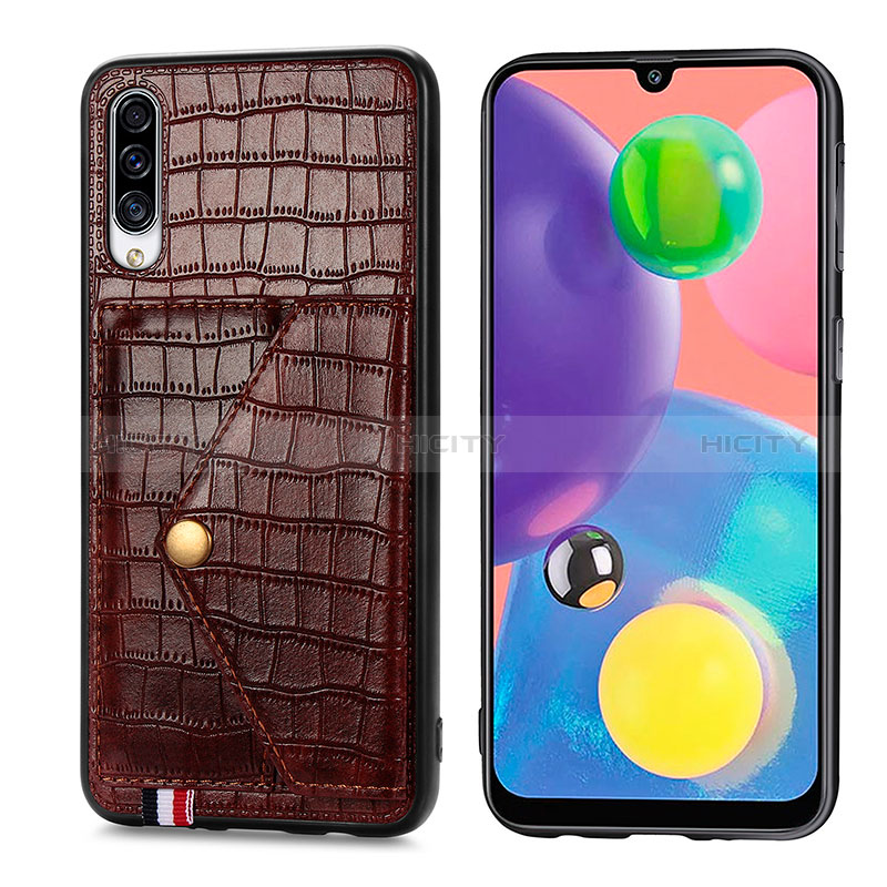 Custodia Lusso Pelle Cover S01D per Samsung Galaxy A70S Marrone