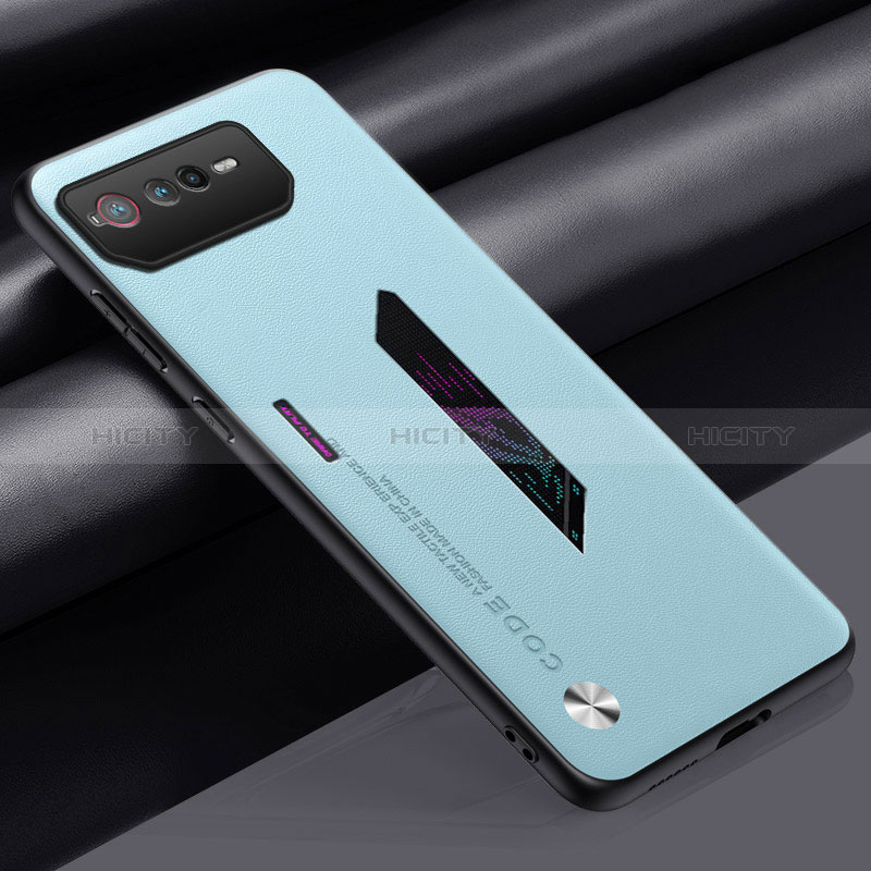 Custodia Lusso Pelle Cover S02 per Asus ROG Phone 6 Cielo Blu