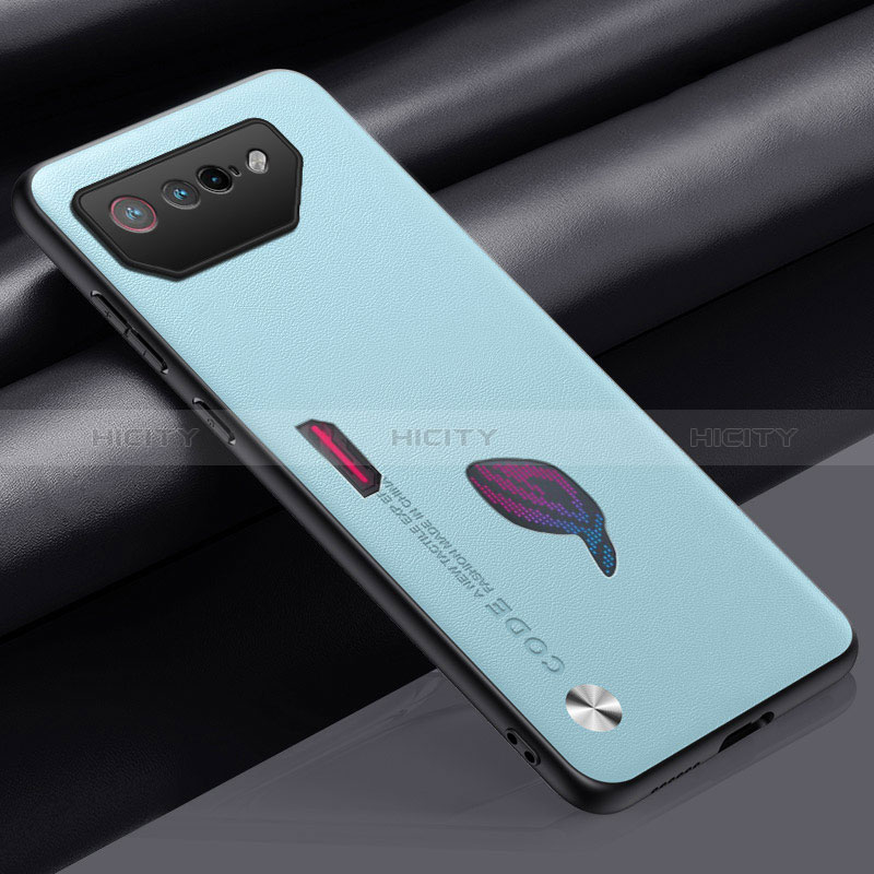 Custodia Lusso Pelle Cover S02 per Asus ROG Phone 7 Cielo Blu