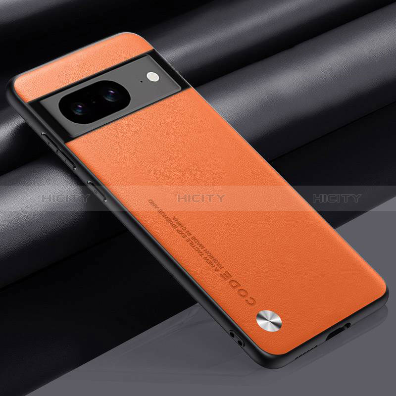 Custodia Lusso Pelle Cover S02 per Google Pixel 8a 5G Arancione