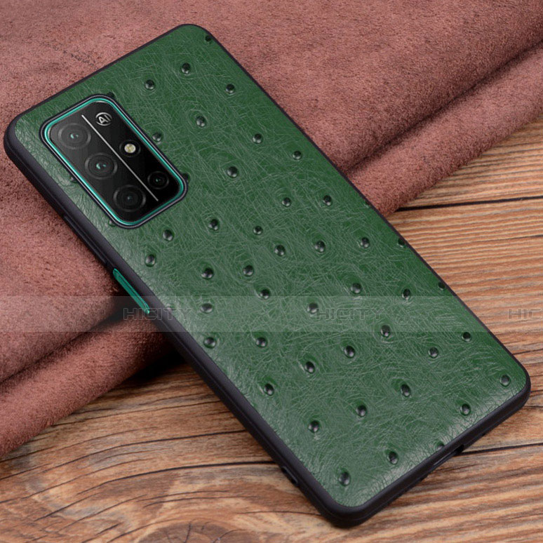 Custodia Lusso Pelle Cover S02 per Huawei Honor 30S Verde