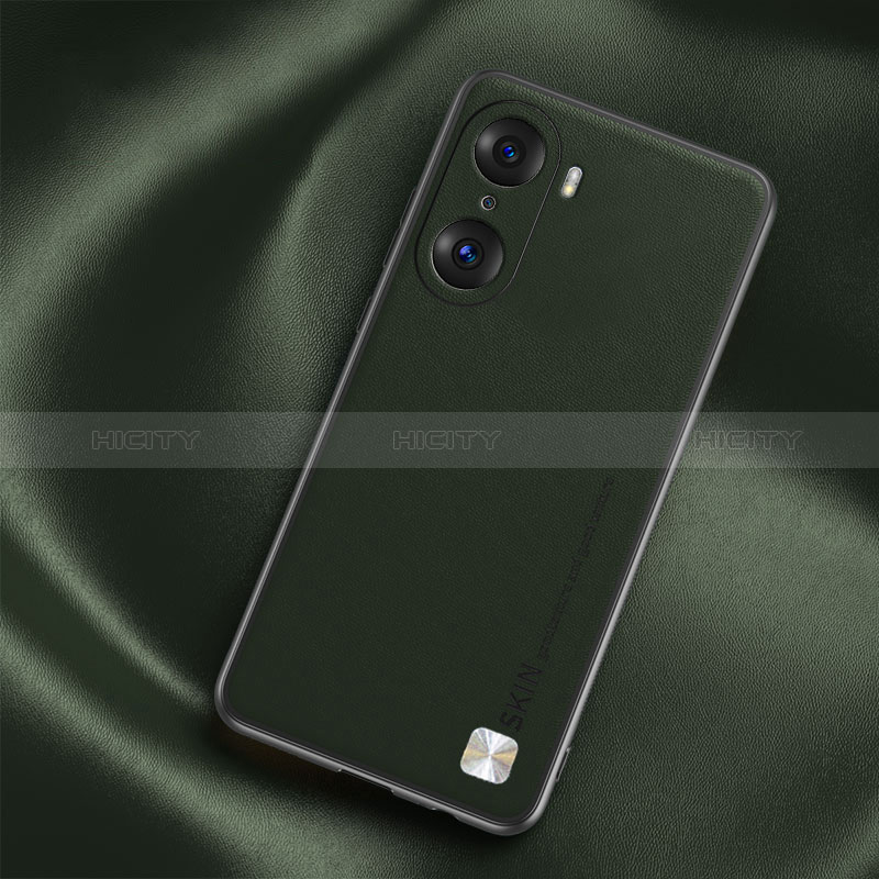 Custodia Lusso Pelle Cover S02 per Huawei Honor 60 5G Verde Notte