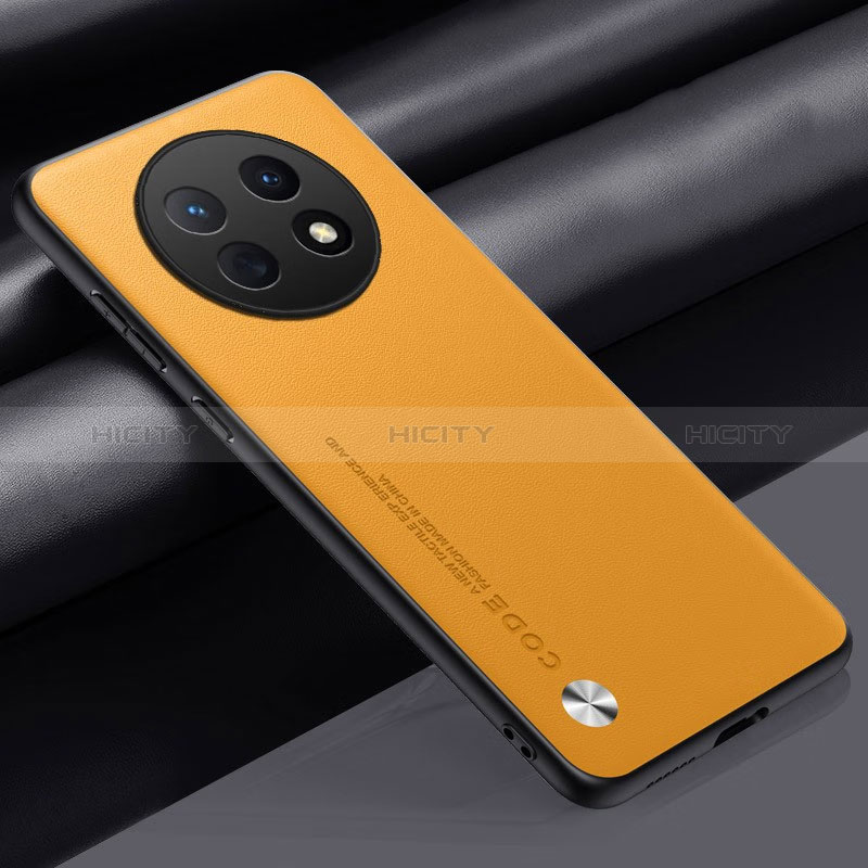 Custodia Lusso Pelle Cover S02 per Huawei Nova Y91 Giallo