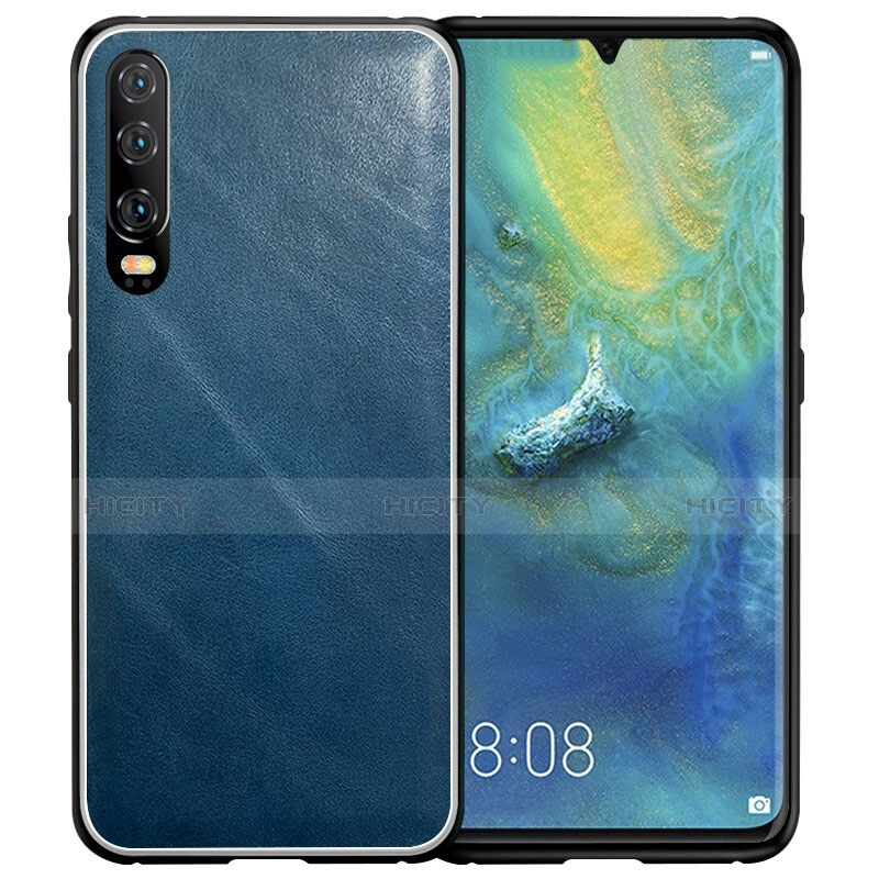 Custodia Lusso Pelle Cover S02 per Huawei P30 Blu