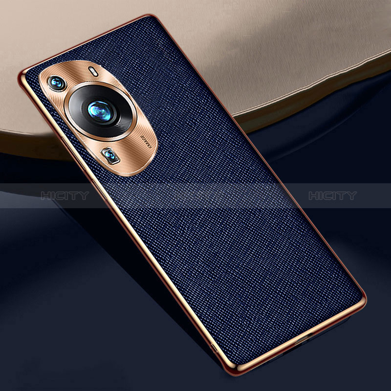 Custodia Lusso Pelle Cover S02 per Huawei P60 Blu