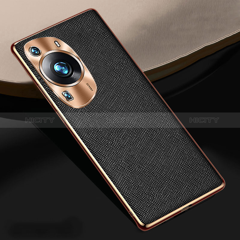 Custodia Lusso Pelle Cover S02 per Huawei P60 Nero